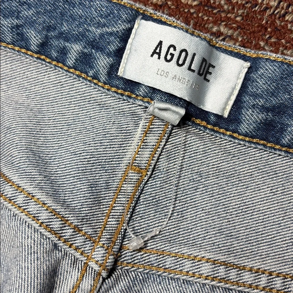 AGOLDE cooper cargo jeans medium wash wide leg baggy jeans size 31 (women’s 12) - Picture 9 of 15
